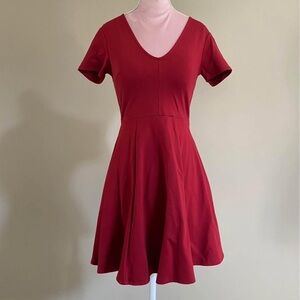 Elegant Red V-Neck Dress